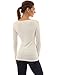 PattyBoutik Women Crochet Eyelet Inset V Neck Knit Top (Off-White Small)