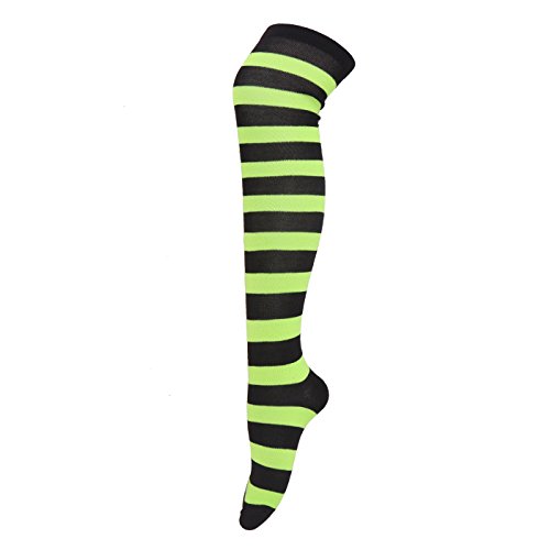 image for HDE Women's Extra Long Striped Socks Over Knee High Opaque Stockings (