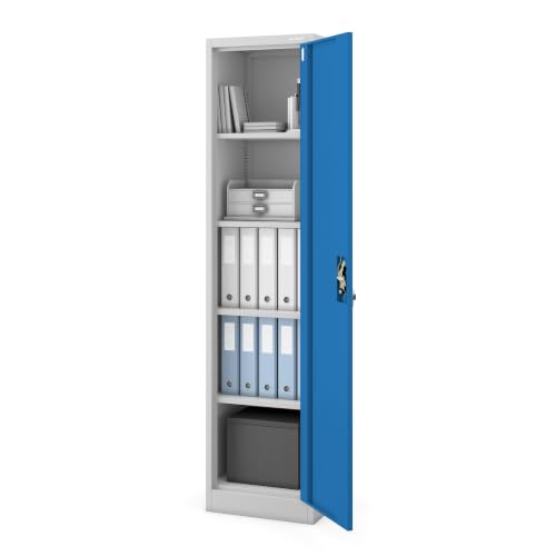 Jan Nowak Filing Cabinet Metal Lockable Office Cabinet Document Cabinet File Cabinet Steel Cabinet 185 x 40 x 45 cm 4 Adjustable Shelves Cabinet with Lock
