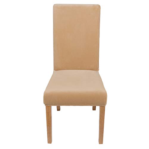 Smiry Velvet Stretch Dining Room Chair Covers Soft Removable Dining