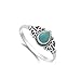 Vintage Celtic Simulated Turquoise Fashion Ring New .925 Sterling Silver Band Size 6