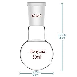 StonyLab Glass 50ml Heavy Wall Single Neck 1 Neck