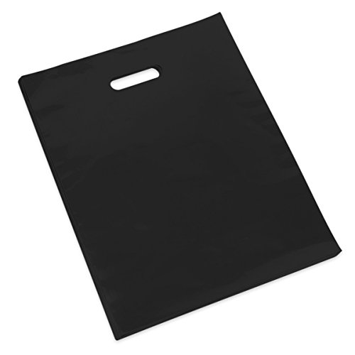 [ 100 Count, 16" X 18" ] Extra Durable Glossy Black Merchandise Bags, Premium Plastic Retail, Gift, Party, Shopping Bags - PackItChic