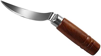Stainless Steel Coconut Meat Removal Knife with Wooden Handle -Professional Coconut Tool Fast Coconut Meat Remover