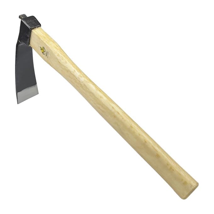 Photo 1 of 14 Inch Heavy Duty Narrow Hoe, Without Welding, Japanese Carbon Steel with Oak Wooden Handle, Garden Tool for Digging, Weeding, and Planting