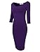 Tom's Ware Womens Classic Slim Fit Bodycon Midi Dress TWCWD059-PURPLE-US M