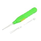 uxcell® Green Ear Wax Tweezer Remover LED Light Earpick Ear Picks Tool Spoon Curette