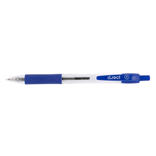 D.RECT 294 Stylo à bille avec poignée ergonomique caoutchoutée pour bureau et ménage Largeur de trait 0,7 mm Bleu