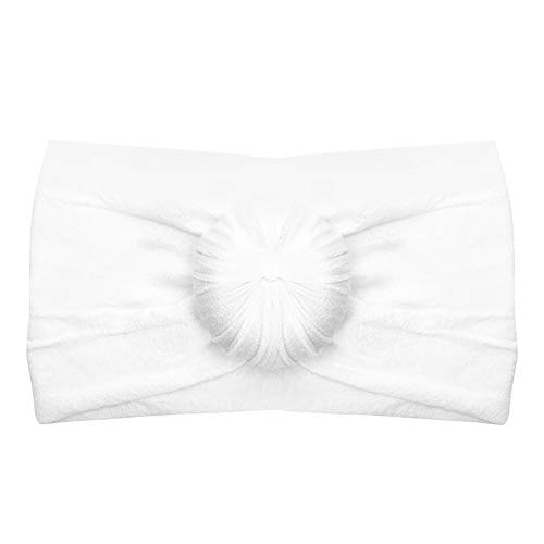NUWFOR 1Pc Cute Baby Toddler Infant Circle Headband Stretch Hairband Headwear(White,Free Size)
