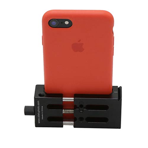 AFVO Phone Clamp Tripod Mount Adapter with Cold Shoe & Bubble Level, Vertical & Horizontal Metal Smartphone Holder Video Rig