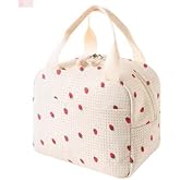 Colawind Reusable Cute Lunch Bag, Insulated Lunch Box, Food Lunch Containers for Women Men, Leakproof Cooler Lunch Tote Bags for Work, Travel, Picnic, Outdoor (Strawberry)