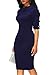 KISSMODA Womens Elegant Slim Fit Midi Work Dress One-Piece Lapel Bodycon Pencil Dresses Half Sleeve