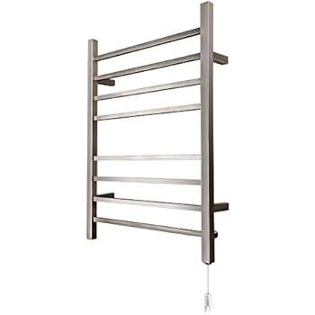 HEATGENE Hot Towel Warmer for Bath Heated Drying Rack 8 Square Bar Brush Finish