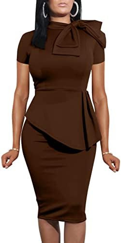 xxtaxn women's cocktail bodycon ruffle sleeveless formal midi pencil dress XXTAXN Women's Cocktail Bodycon Ruffle Sleeveless Formal Midi Pencil Dress