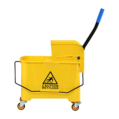 SAMGER S 21 Quart Mop Bucket with Wringer on Wheels Plastic Mop Wringer