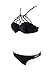 Vogueric Womens High Neck Strappy Padded Push Up Two Piece Bikini Set Bathing Suit