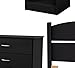 South Shore Libra 3-Piece Bedroom Set with Dresser, Nightstand, and Twin Headboard, Pure Black
