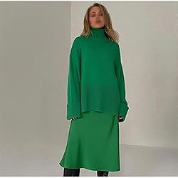 Women's Oversized Turtleneck Sweater Long Sleeve