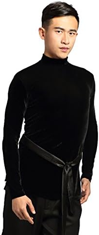 Superstar Series:G5001 Latin Ballroom Dance Professional Velvet Tops Shirt for Men