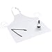 MHF Aprons Bib Aprons 1 Piece-new Spun Poly-Commercial Restaurant Kitchen- Adjustable-Full length-3 Pockets (White)