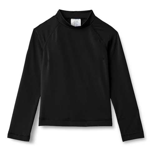 Amazon Essentials Jungen Langärmliges Rashguard-T-Shirt mit UPF 50, Schwarz, 8 Jahre