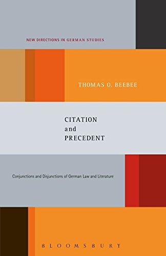 Buy Citation And Precedent Conjunctions And Disjunctions Of German Law And Literature New Directions In German Studies Book Online At Low Prices In India Citation And Precedent Conjunctions And Disjunctions Of