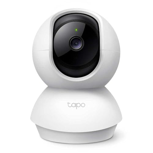 C200 Caméra Surveillance WiFi intérieure 360° 1080p, Vision Nocturne, Notifications en Temps réel, Détection de Personne, Suivi de Mouvement, Télécommande, Compatible avec Alexa