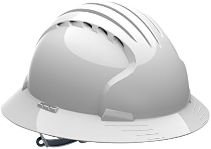 Evolution Deluxe 6141 280-EV6141V-20 Vented, Full Brim Hard Hat with HDPE Shell, 6-Point Polyester Suspension and Slip Ratchet Adjustment