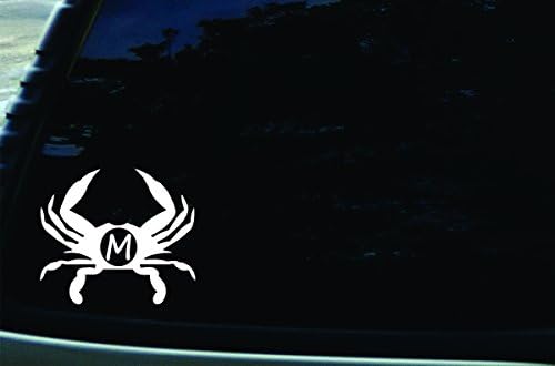 5" X 4.5" Crab with M Vinyl DIE CUT Decal for Your Car, Truck, Laptop, Window