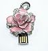 Light Pink Crystal Rose Necklace Style 8GB USB Flash Drive