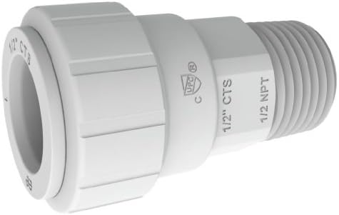 John Guest Speedfit PSEI012026 1/2-Inch CTS by 3/4-Inch NPT Male Connector, 5-Pack