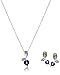 Amazon Essentials 10k White Gold Amethyst and Diamond Accent Leaf Heart Pendant Necklace and Earrings Jewelry Set, 18