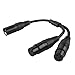 CableCreation Balanced XLR Splitter 1.0 ft, 2 X L R Female to X LR Male, 3Pin Microphone Y Cord Mic Split 1 Male to 2 Female Patch Cable,Black