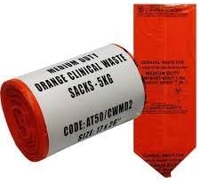 50 x HPC Clinical Waste Bags, Medium Duty, Orange - Ref: AT50/CWMD2, Orange,yellow, 50 count (Pack of 1) - Image 3