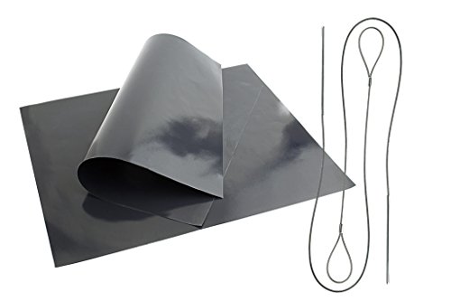 TeiKis - BBQ Grill Mat (2) and Skewer (2) - Heavy Duty Non-Stick Grill Mats and Flexible Grilling Skewers - Do NOT put the mat in direct contact with flames