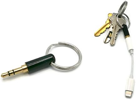 Cardinal Unlimited Headphone Adapter Keychain - Black - Compatible with iPhone X, iPhone 8/8 Plus, iPhone 7/7 Plus, Google Pixel/XL