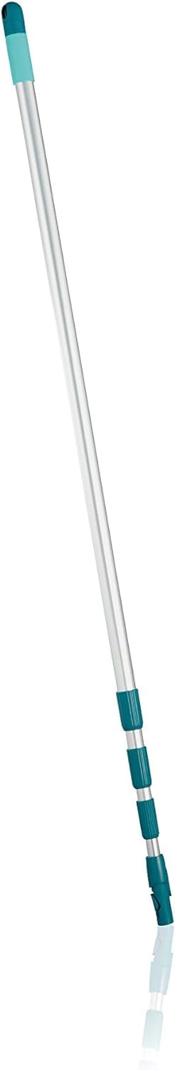 Leifheit Telescopic Aluminium Handle with Easy Click Function, fits to Leifheit Cleaning Tool Accessories, Extends from 145-400 cm 41523
