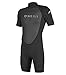 O'Neill Men's Reactor-2 2mm Back Zip Short Sleeve Spring Wetsuit, Black/Black, 2XL