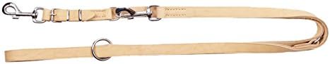 Dingo Soft Leather Dog Leash Adjustable 120-200 cm Handmade with a Swappable Clasp Natural 11128, 2 x 220 cm