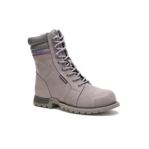 Cat Footwear Women's Echo Waterproof Steel Toe Work Boot, Frost Grey, 6