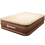 CREMAX Air Mattress with Built-in Pump, Luxury Microfiber Inflatable airbed Queen Size for Guests Home Travel