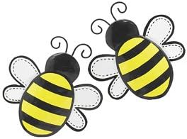 Set of 2 Adorable Bumble Bee Plant Hangers Honey Bee Collection