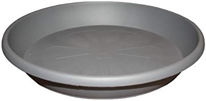 Home Garden Ornaments Plant Pot Saucers 18.5cm Grey Marble Set of 10, Solid Plastic Plant Pot Saucer - Image 3