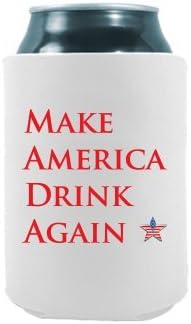 Make America Drink Again Party Gift Can Coolers | Set of Two (2pcs) | Funny Joke Drink Can Cooler | Trump Beer Beverage Holder - Beer Gifts Home - Quality Neoprene No Fade Can Cooler