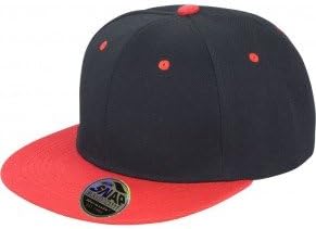 Snapback 2-tone design flat cap, unisex, hip hop cap, baseball cap, one size cap for men and women red red 90x75cm