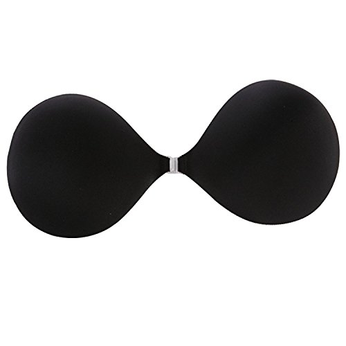 Josi Minea Self Adhesive Strapless Invisible Push-Up Bra Breast Pad Black - Thumbnail 4