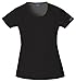 Cherokee Women's Workwear Scrubs Round Neck Top, Black, Small