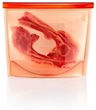 SIO Silicone Reusable Food Safe Storage Bag Fridge Food Preservation Bag,Red