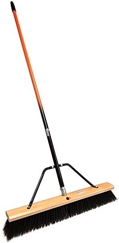Pbra24003 24" Rough-Surface Push Broom with Orange/Black Handle
