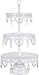 Amalfi Decor 3 Tier Dessert Cupcake Stand, Round Metal Pedestal Tray with Crystals, White